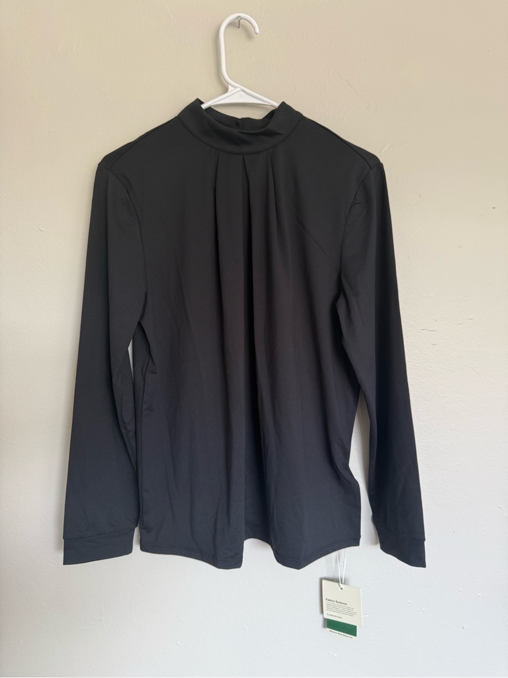 HALARA Black Long Sleeve Mock Neck Top
